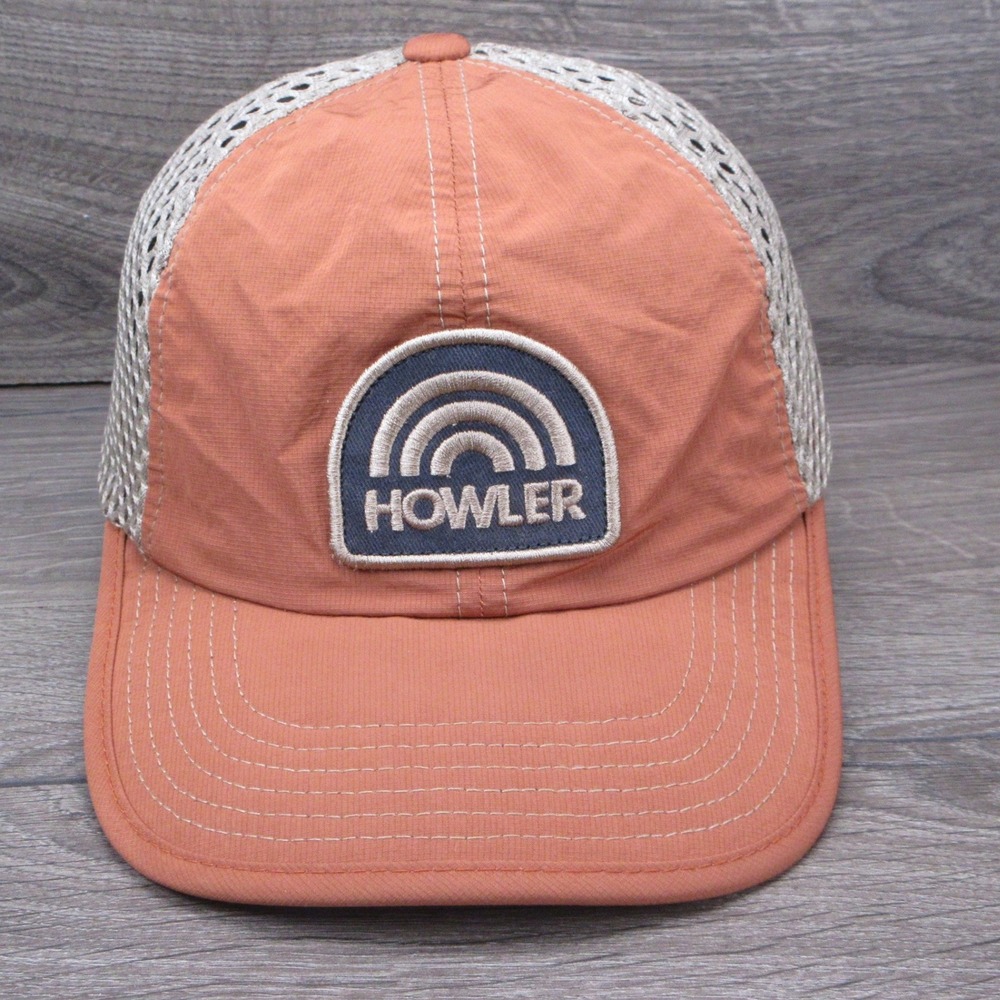 Howler Brothers Hat Cap Mens Strap Back Orange Mesh Outdoor Gorpcore Hiking